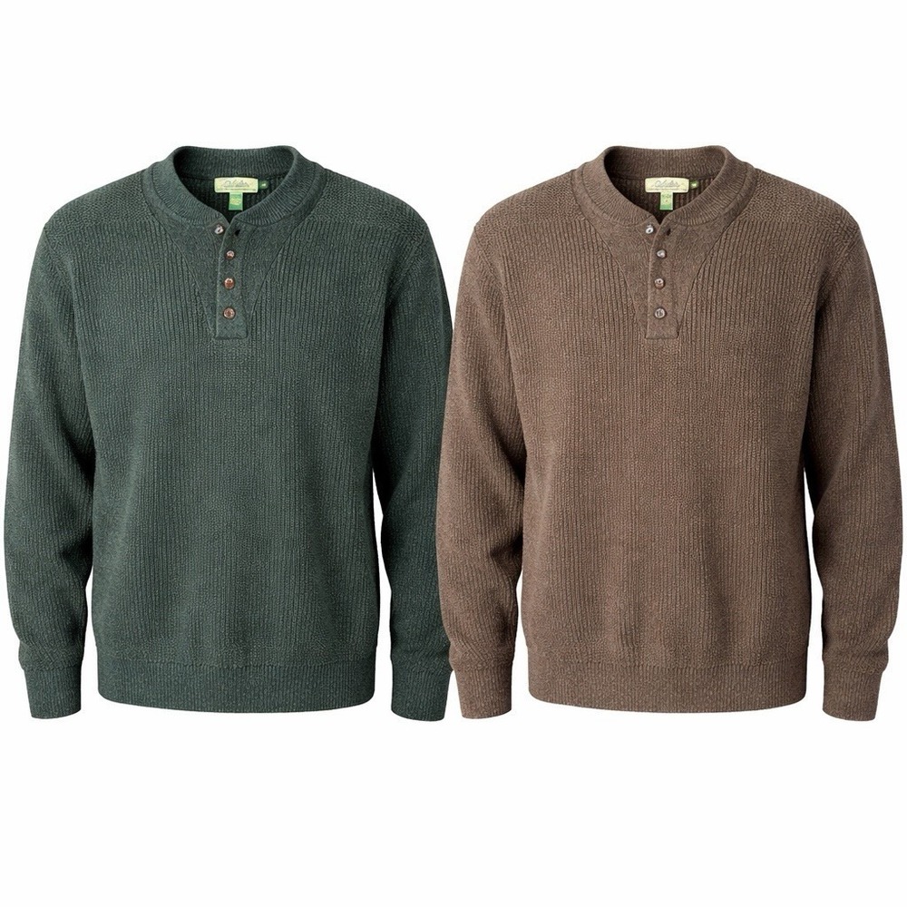 Cabela's Henley Sweater Lot XL Heavy‎ Knit Chunky Vintage Cabin Core Fisherman